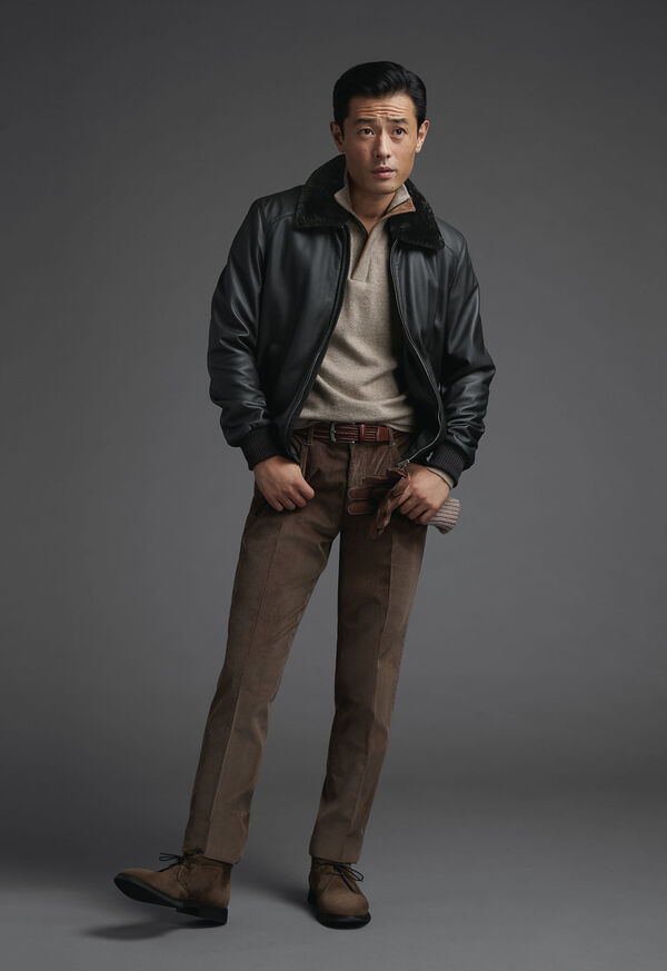 Paul Stuart Shop Deerskin Bomber Look, image 1